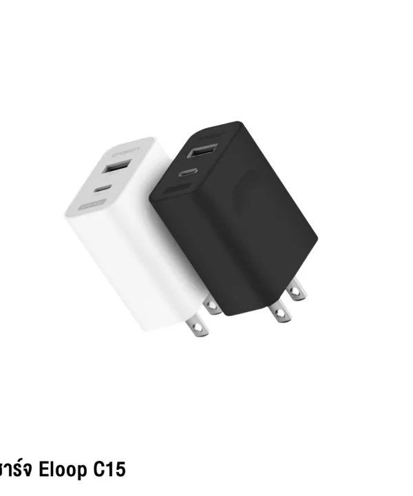 Eloop C15 หัวชาร์จเร็ว PD 30W | QC 22.5W 2 Port USB Type C Adapter Fast Charge