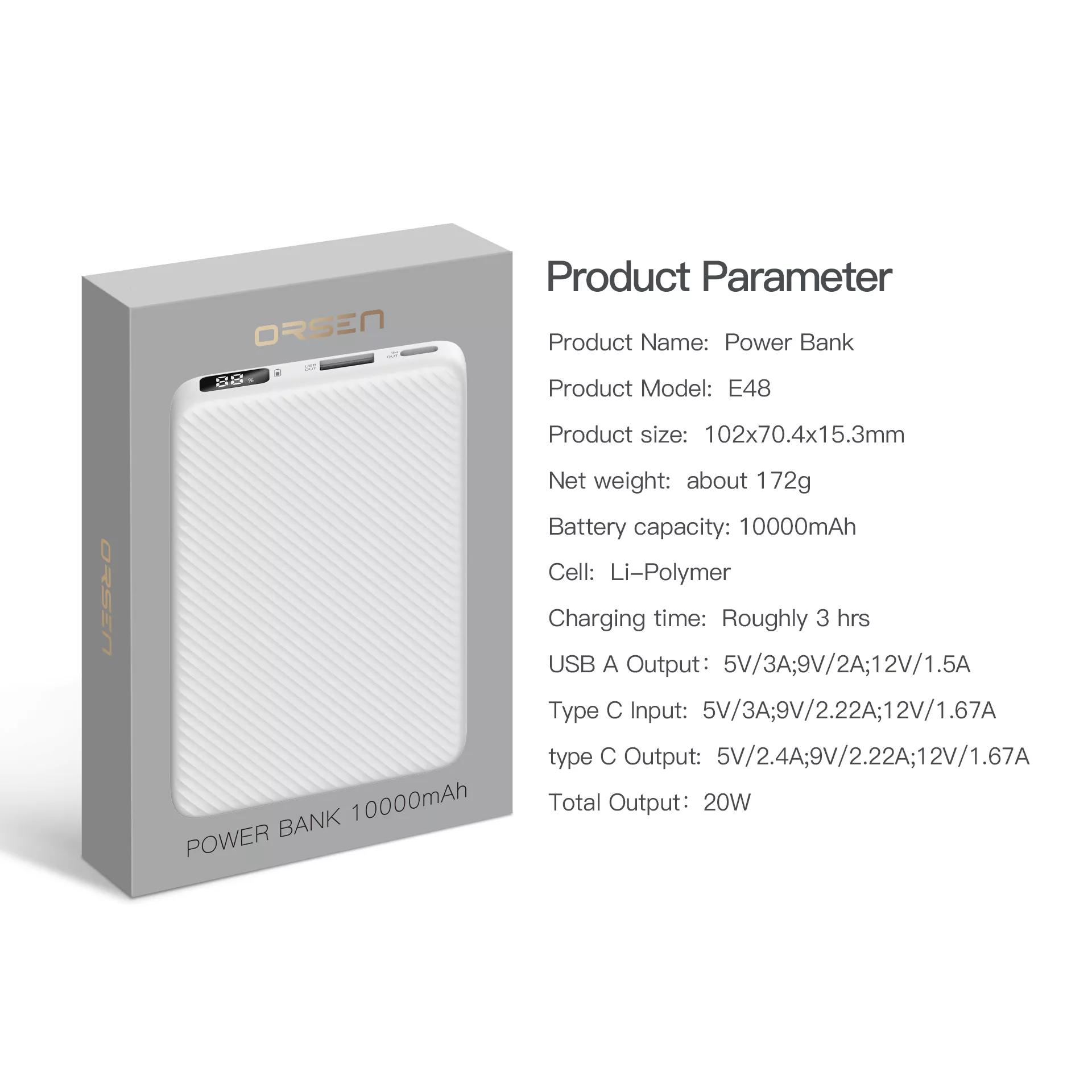 Eloop E48 แบตสำรอง 10000mAh QC 3.0 PD 20W จอ LED Powerbank Type C Fast Charge - Image 8