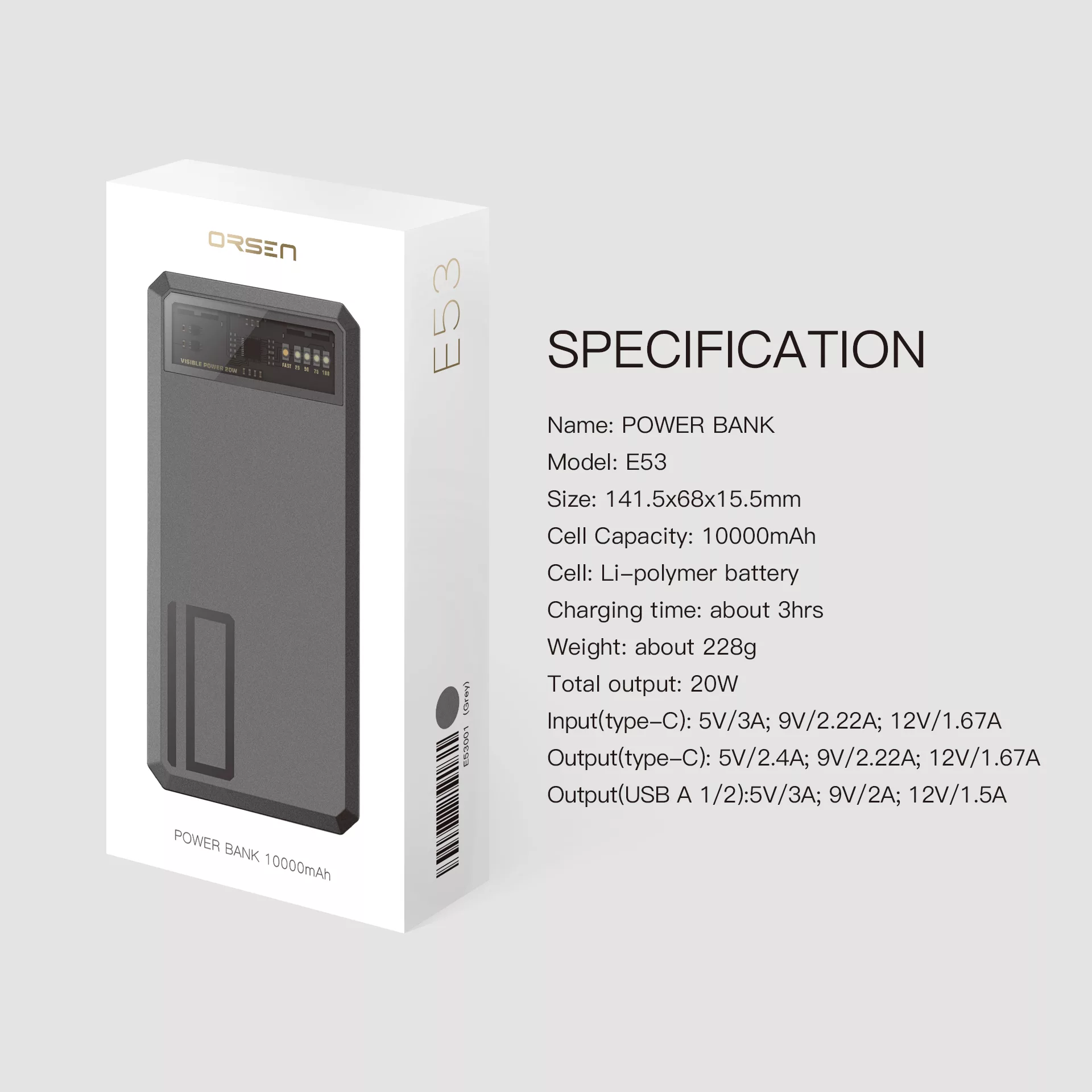 Eloop E53 แบตสำรอง 10000mAh QC 3.0 | PD 20W Power Bank ชาร์จเร็ว Fast Quick Charge - Image 7